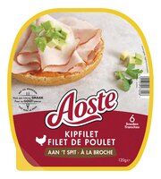 Kipfilet aan't spit sneetjes