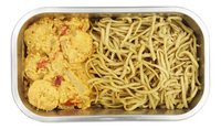 Scampi rode curry noedels