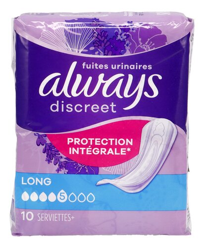 ALWAYS DISCREET serv.hyg.inco.long