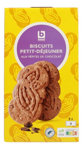 BONI biscuits petit déj.chocolat