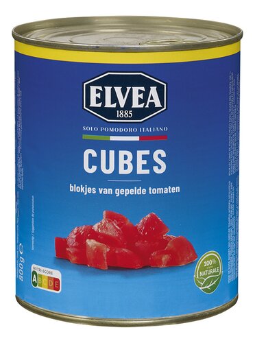 ELVEA tomaten blokjes gepeld