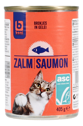 BONI volwassen kat zalm in gelei