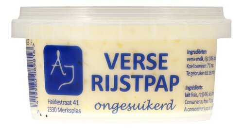 AJ DESSERTS Rijstpap Zonder suiker