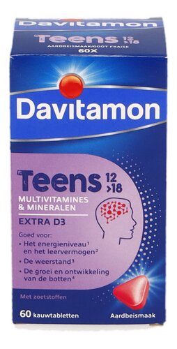 DAVITAMON Teens multivit.aardbei