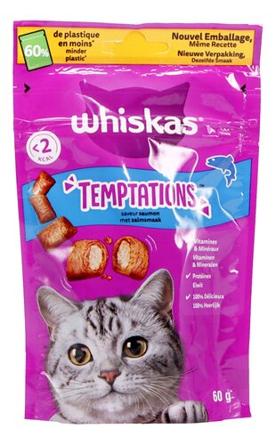 WHISKAS Snacks Temptations saumon