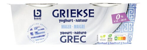 BONI Griekse yoghurt natuur 0%vg