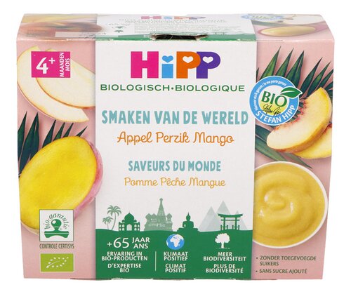 HIPP pomme-pêche-mangue 4-36M bio