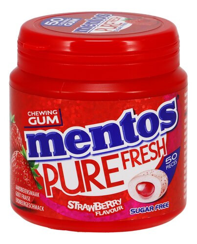 Mentos Pure Fresh Fraise , chewing gum mentos bouteille fraise