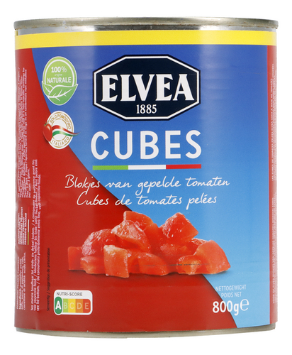 ELVEA tomaten blokjes gepeld