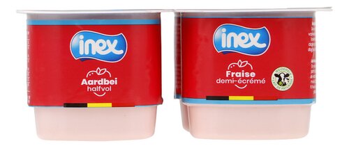 INEX halfvolle yoghurt aardbei