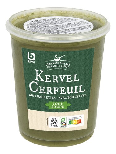 BONI potage au cerfeuil boulettes