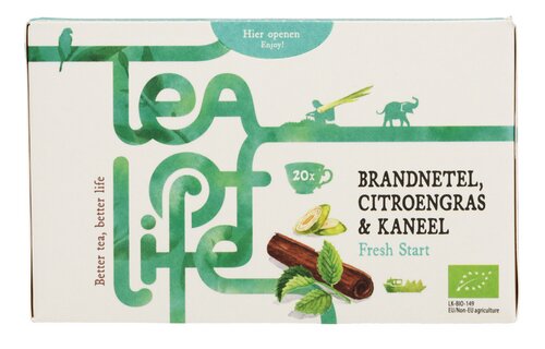 Tea of Life: Netel-citr-.gr-kane-Bio, Calming kamille Bio en 3 andere