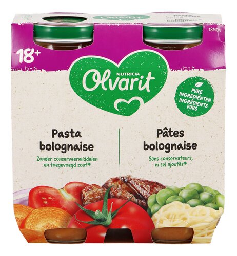 OLVARIT pâtes bolo. 18m+ verre