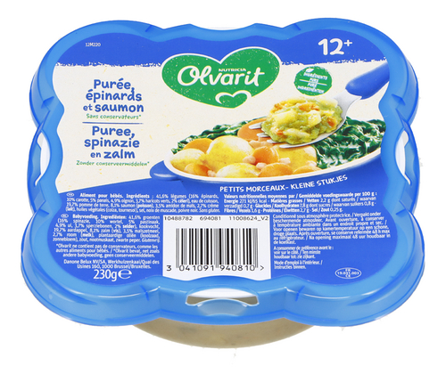 OLVARIT Puree, spin. zalm 12+