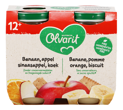OLVARIT banane orange bisc. 12m+