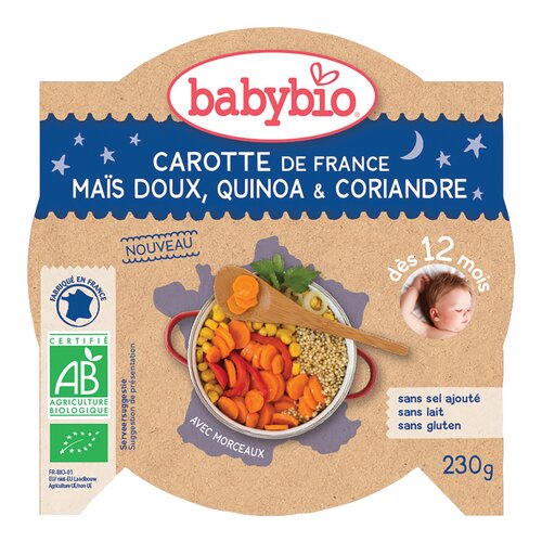 BABYBIO carott.quinoa coriandr.12m+