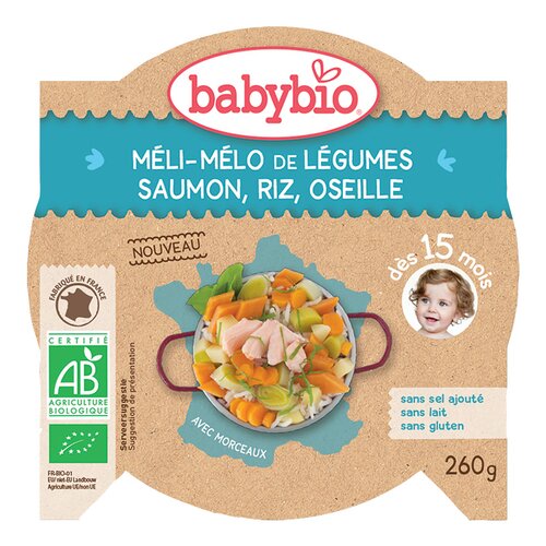 BABYBIO méli-mélo lég-saum-riz 15m+