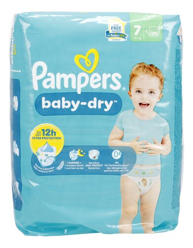 PAMPERS baby dry taille 7 15+ kg