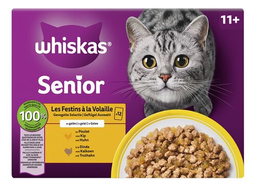 WHISKAS gevogelte gelei 11+ pouch