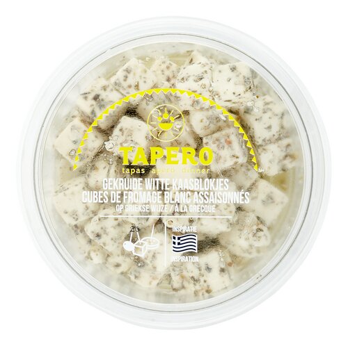 Tapero witte kaasblokjes griekse w. 150g