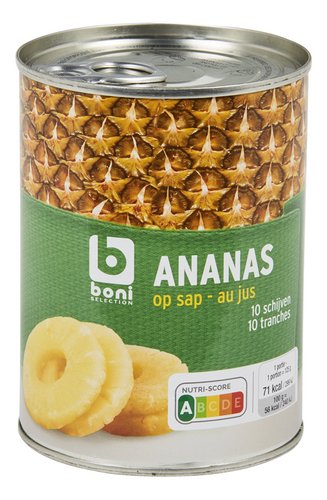 BONI ananas schijven op sap blik