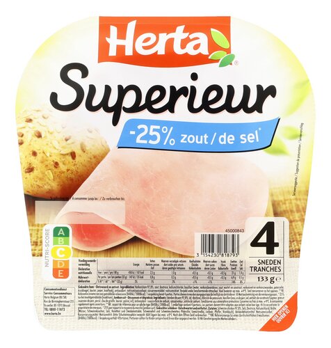 HERTA Ham -25% zout 4sn