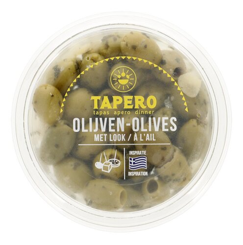 Tapero Olijven groen met look 150g
