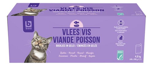 BONI kat vlees&vis in jelly ASC