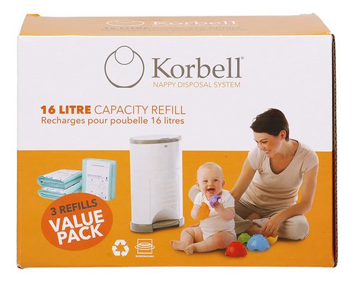 KORBELL recharge poub. à couches 16L