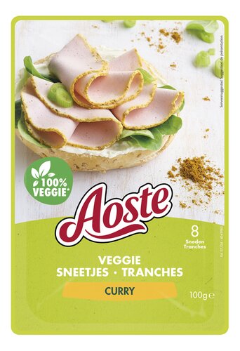 Aoste: Vegetarische Sneetjes Curry, Veggie Sneetjes Tuinkruiden en Veggie Sneetjes Méditerranée