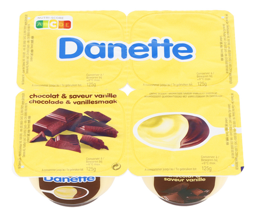 DANETTE pudding vanille-chocolat