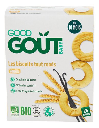 GOOD GOUT ronde vanillekoekjes Bio 80g