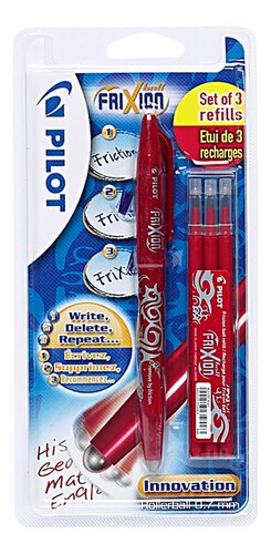 PILOT Frixion ball + 3 recharges rouge