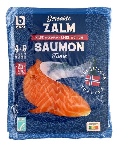 BONI Gerookte zalm -25% zout ASC