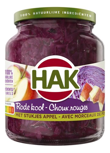 HAK rode kool met stukjes appel