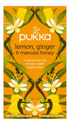 PUKKA Lemon-Ginger-Manuka Honey Bio