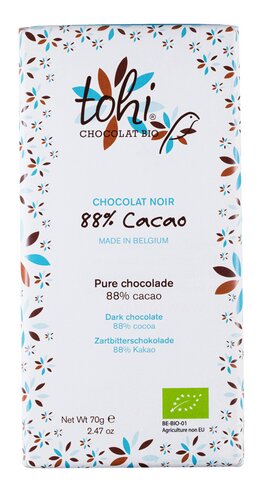 TOHI chocolat noir 88 % cacao Bio