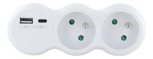 CHACON Domino 2x16A USB-A USB-C