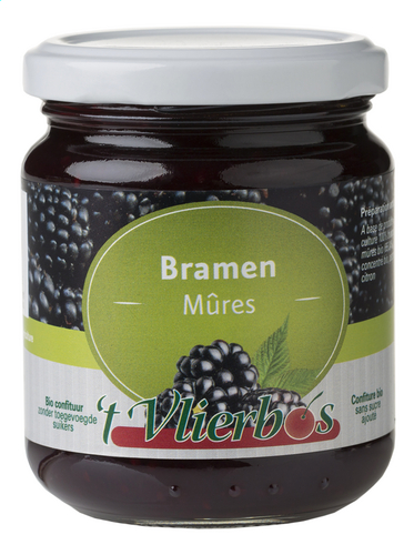 'T VLIERBOS confiture mûre Bio