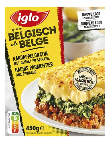 IGLO aardappelgratin gehakt spinaz.