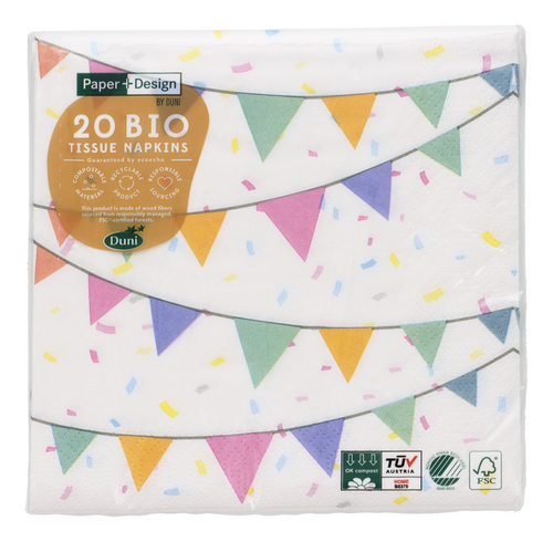 DUNI Serviette Flags 33cm