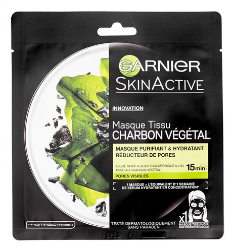 GARNIER masque Tissue Charcoal Black