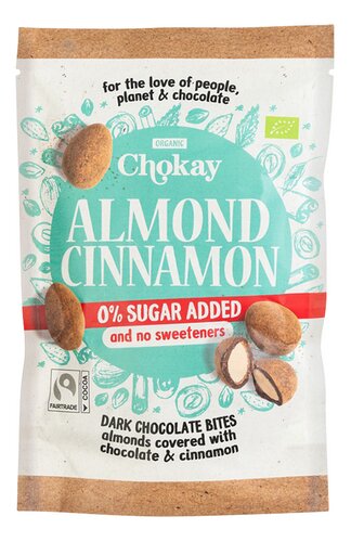 CHOKAY Choc.Dark Almond Cinnamon Bio 85g