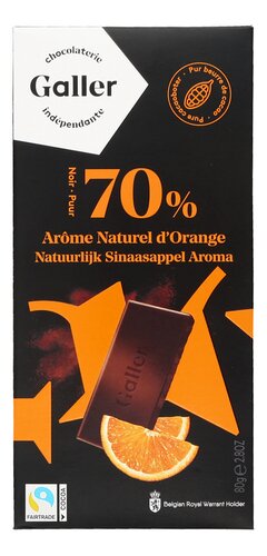 Galler: chocolade 70% noir orange, chocolade 85% noir profond en Tablet Puur Cacaonibis