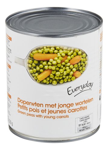 EVERYDAY doperwten wortelen fijn