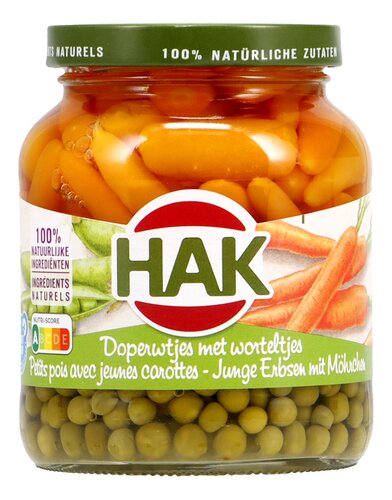 HAK erwten wortelen extra fijn