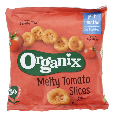 Organix, Goodies en Hero Baby: Melty tomato slices Bio 7m, BIO melty veggie 7m en 9 andere