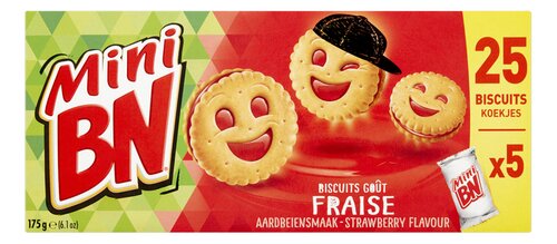 BN Mini aardbeiensmaak 5st 175g