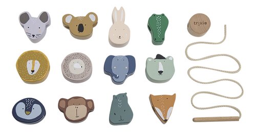 TRIXIE perles en bois animaux