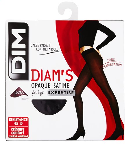 Collant femme opaque noir satiné 45D T2 Diam's DIM